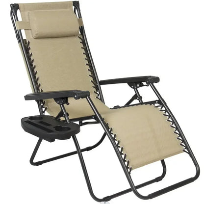 Zero Gravity Lounge Chair with Canopy Shade and Cup Holder