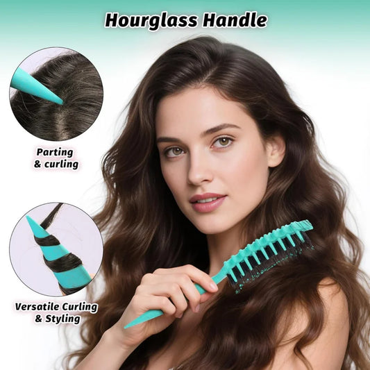 Curl Defining Detangling Hair Brush – Boar Bristle Styling Comb for Curly Hair