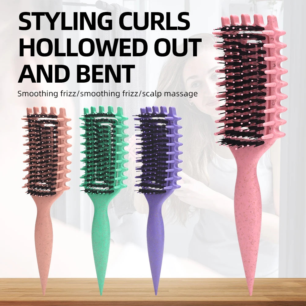 Curly Hair Brush Hollow out Wearing hair Curl Define Styling Brush Beard Comb Styling Brush Multi-purpose Home Styling Tools