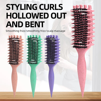 Curly Hair Brush Hollow out Wearing hair Curl Define Styling Brush Beard Comb Styling Brush Multi-purpose Home Styling Tools